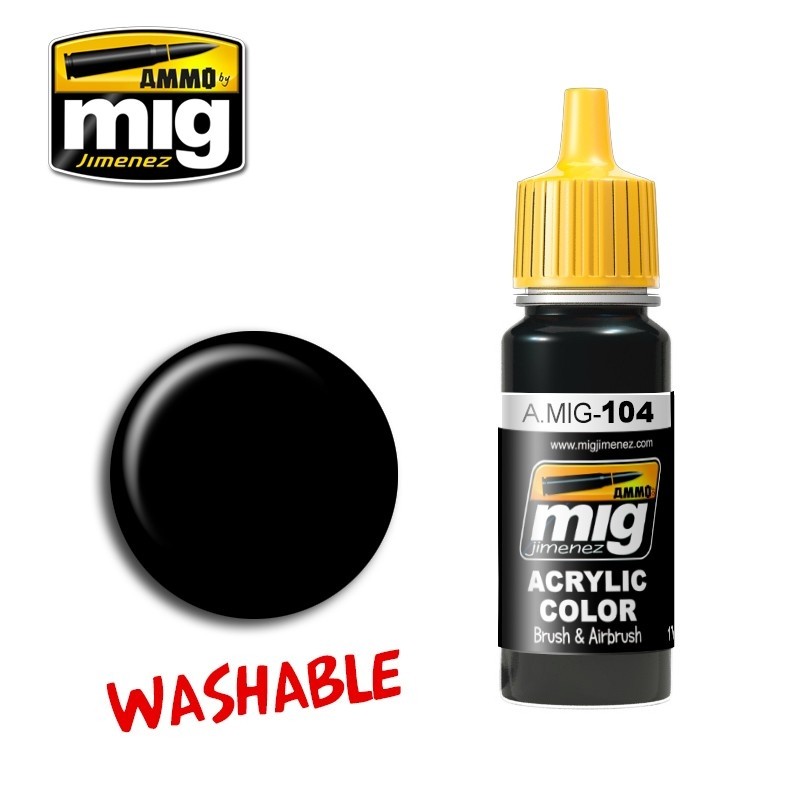 Ammo By Mig Waschbare Schwarze Farbe - 17 Ml, Für Modellbau & Miniaturen