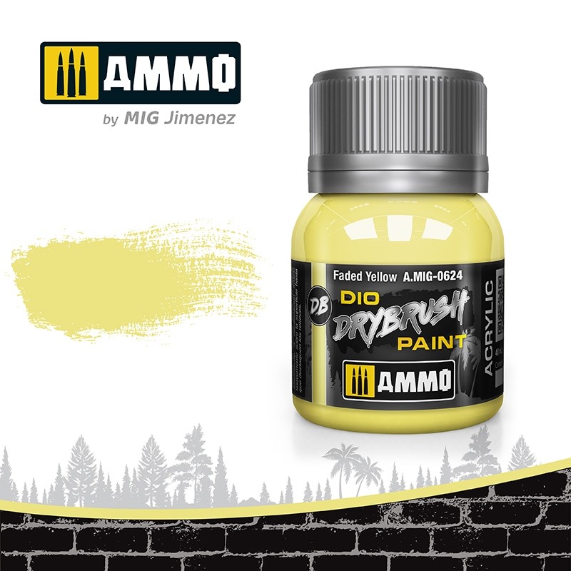Colore Acrilico AMMO MIG-0130 Faded Giallo - 17 Ml, Atossico, Made In Spain