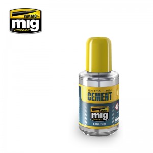 A.MIG-2025 EXTRA THIN CEMENT (polyester plastic glue) 30ml