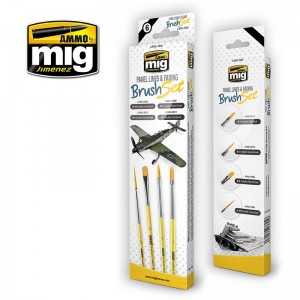 A.MIG-7605 Kit Pincel PANEL LINES AND FADING BRUSH SET